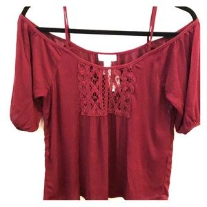 Full tilt cold shoulder shirt
